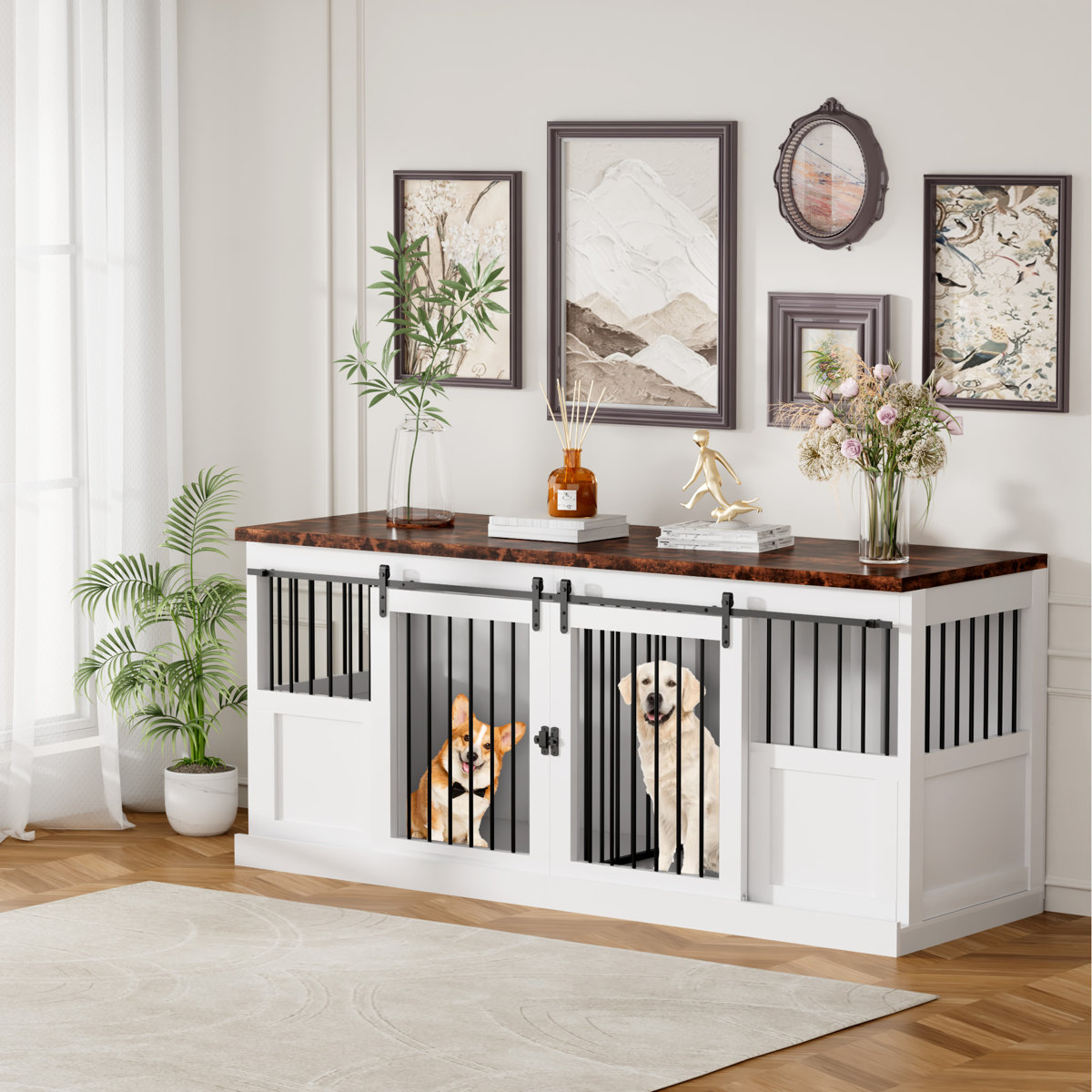 Tucker Murphy Pet™ 70.86" Dog Crate Furniture For Large Dogs, Heavy ...
